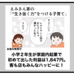 小学２年生が家庭内起業で初めて出した利益は1847円。客も店もみんなハッピーに！